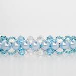 Crystals And Pearls Bracelet In Blue