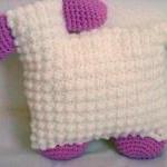 Lamb Animal Pillow Nursery Decor Crocheted