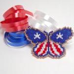 Patriotic Brooch 4th Of July Red White And Blue..