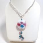 Lampwork Necklace Flowers And Crystals Summer..