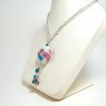 Lampwork Necklace Flowers And Crystals Summer..