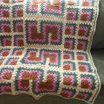 Crocheted Afghan Blanket Country Colors In Granny..